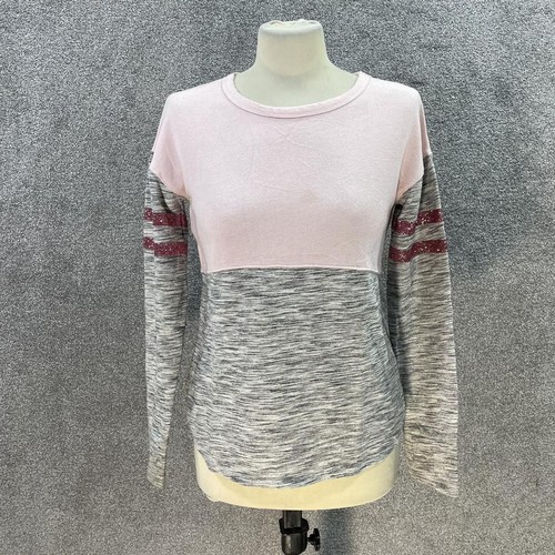Vintage pink grey jumper - pink,